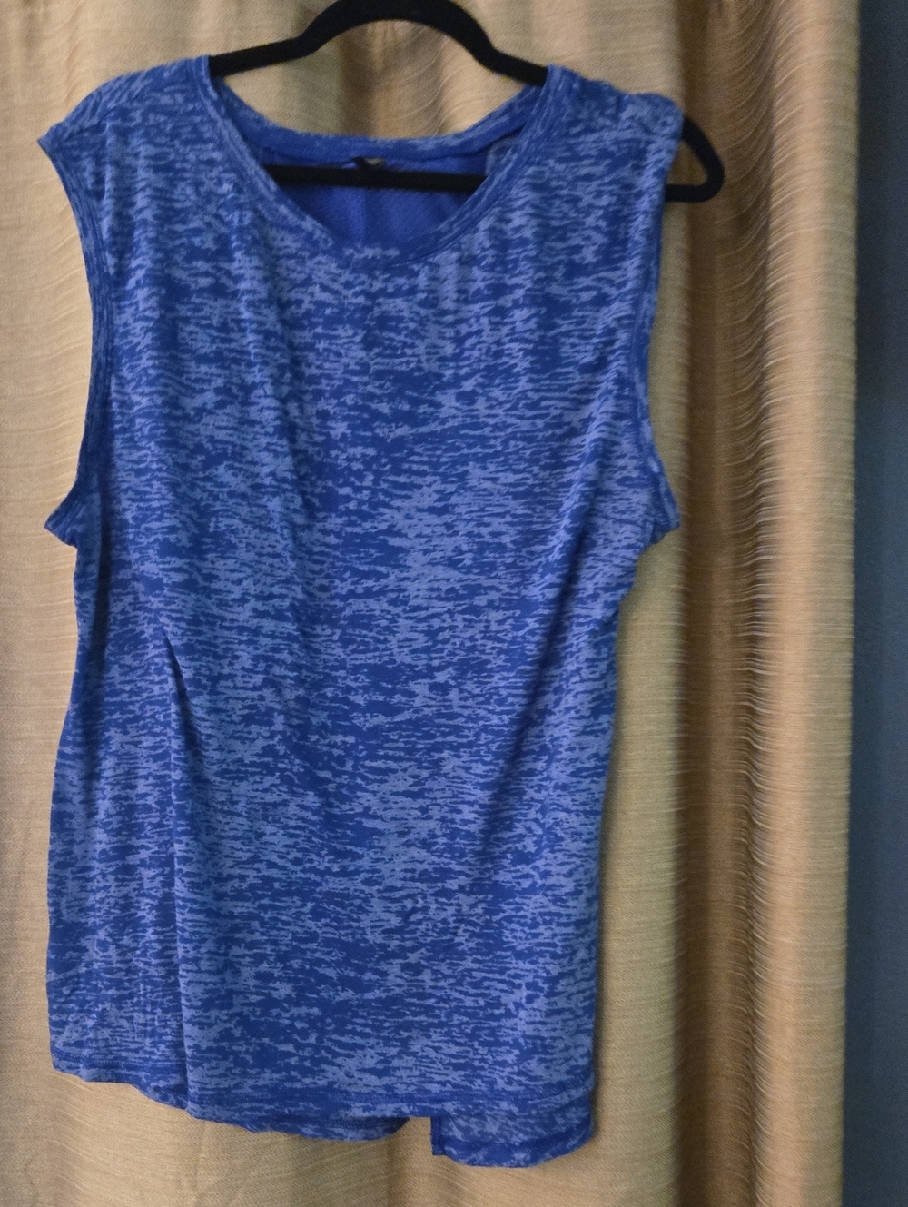 Sleeveless Blue Space-Dye Women's Top